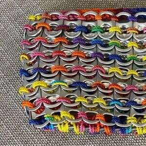 SODA TAB CLUTCH BAG, like new! In rainbow colors UNIQUE!